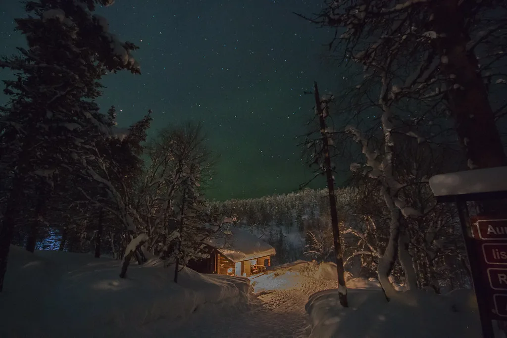 Auroras Boreales en Saariselka Laponia Finlandesa