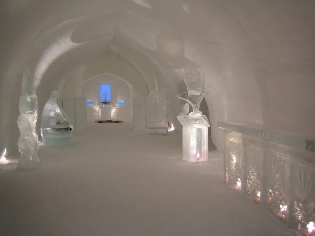 ice gallery in lapponia, Finnish Lapland