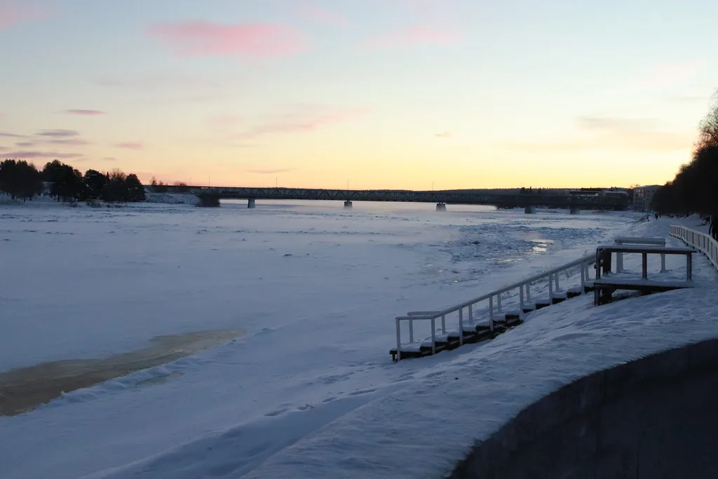 Lapland Kemijoki viewed from Koskenranta, Finnish Lapland