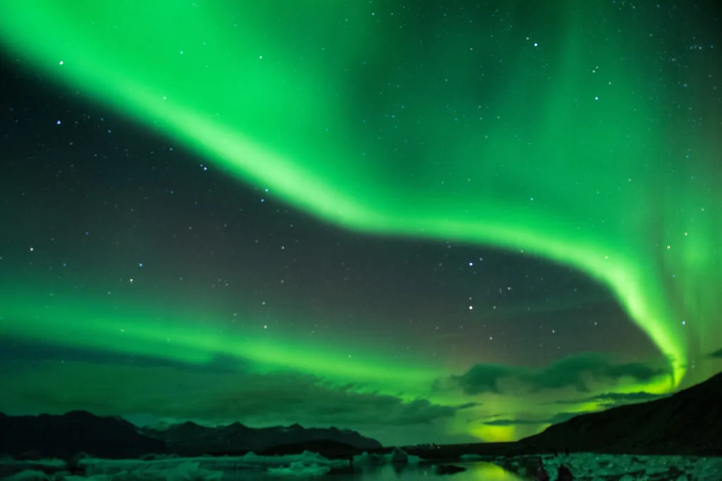 Aurora at Jökulsárlón