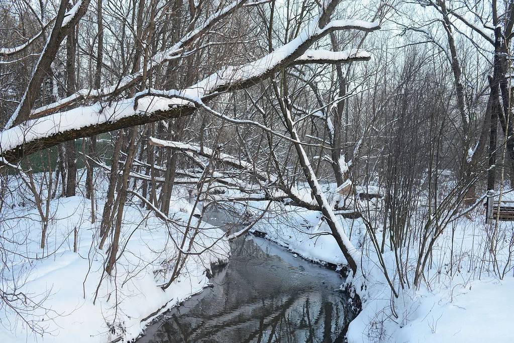 Winter river, Europe