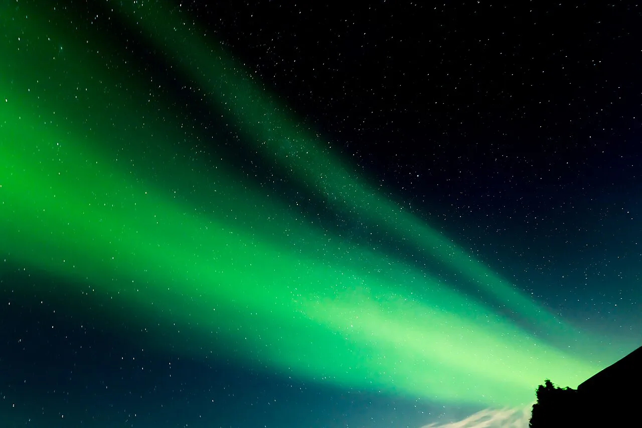 Aurora Borealis from the rooftop in Iceland
