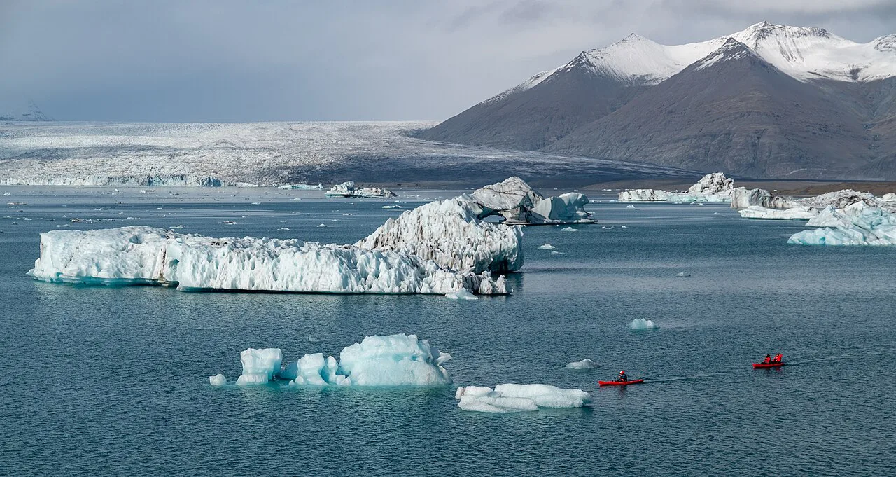 Glacier Lagoon With Boaters, Jökulsárlón