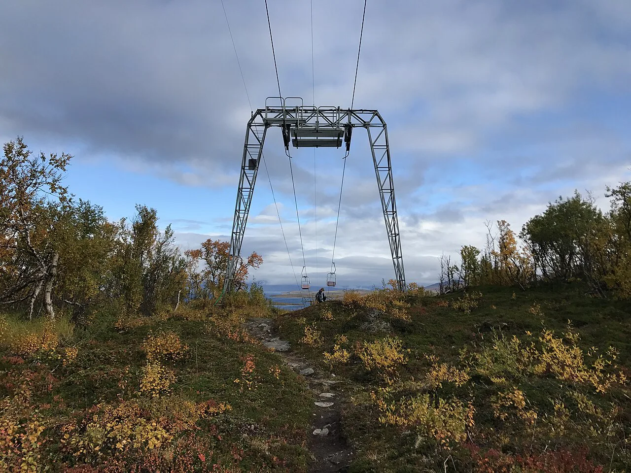 Way down the mountain njulla in Abisko, Sweden