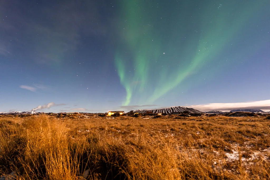 Northern Lights over Hverfjall, Mývatn
