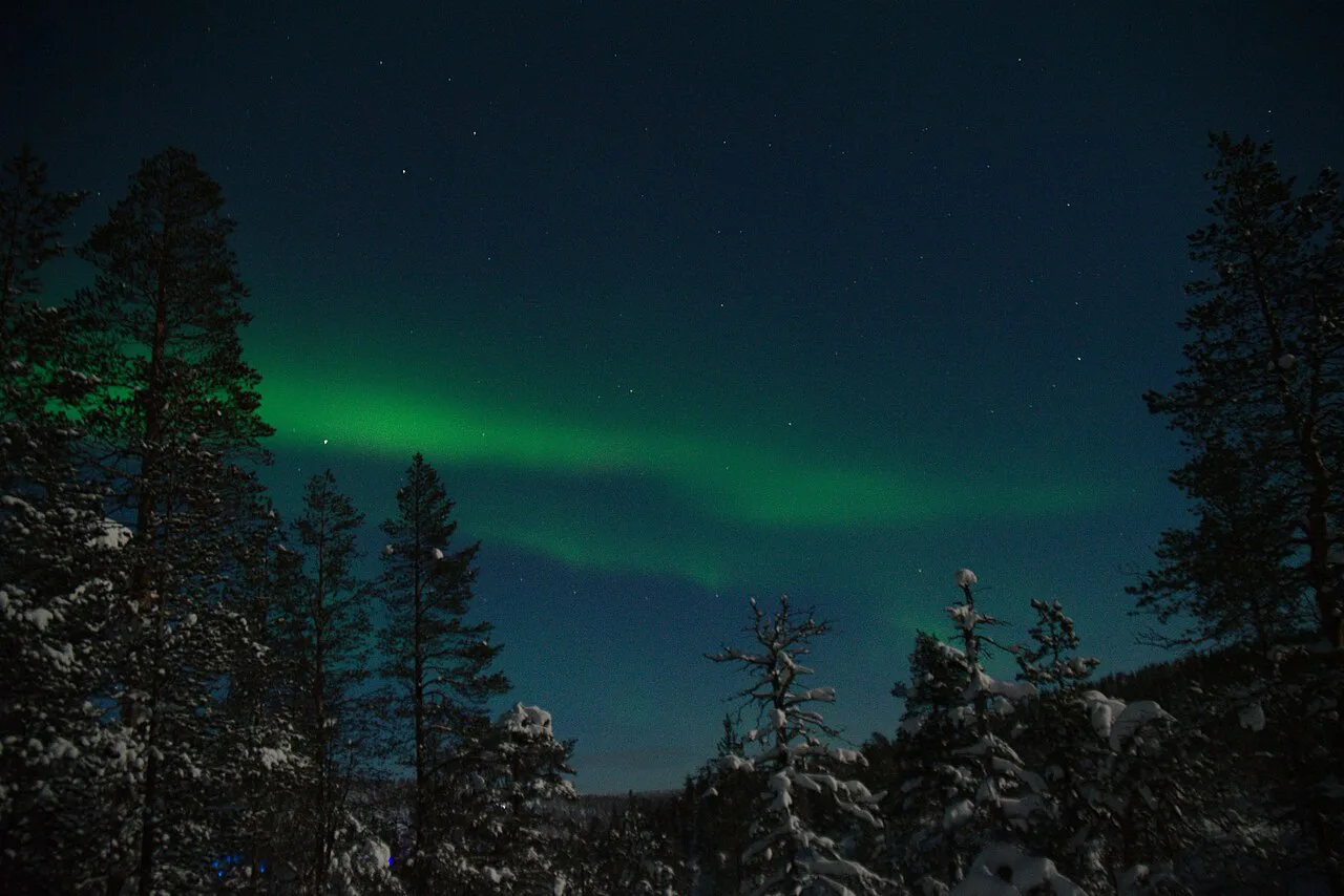 Aurore boréale à Saariselkä, Laponie
