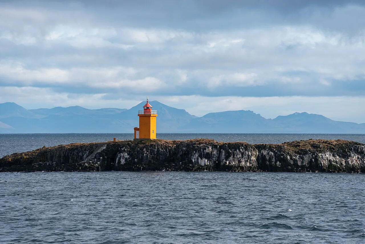01 Klofningur Lighthouse (also called Klofningsviti) near Flatey Island, Iceland