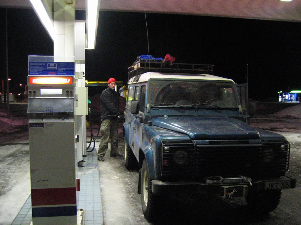 Filling up in Rovaniemi