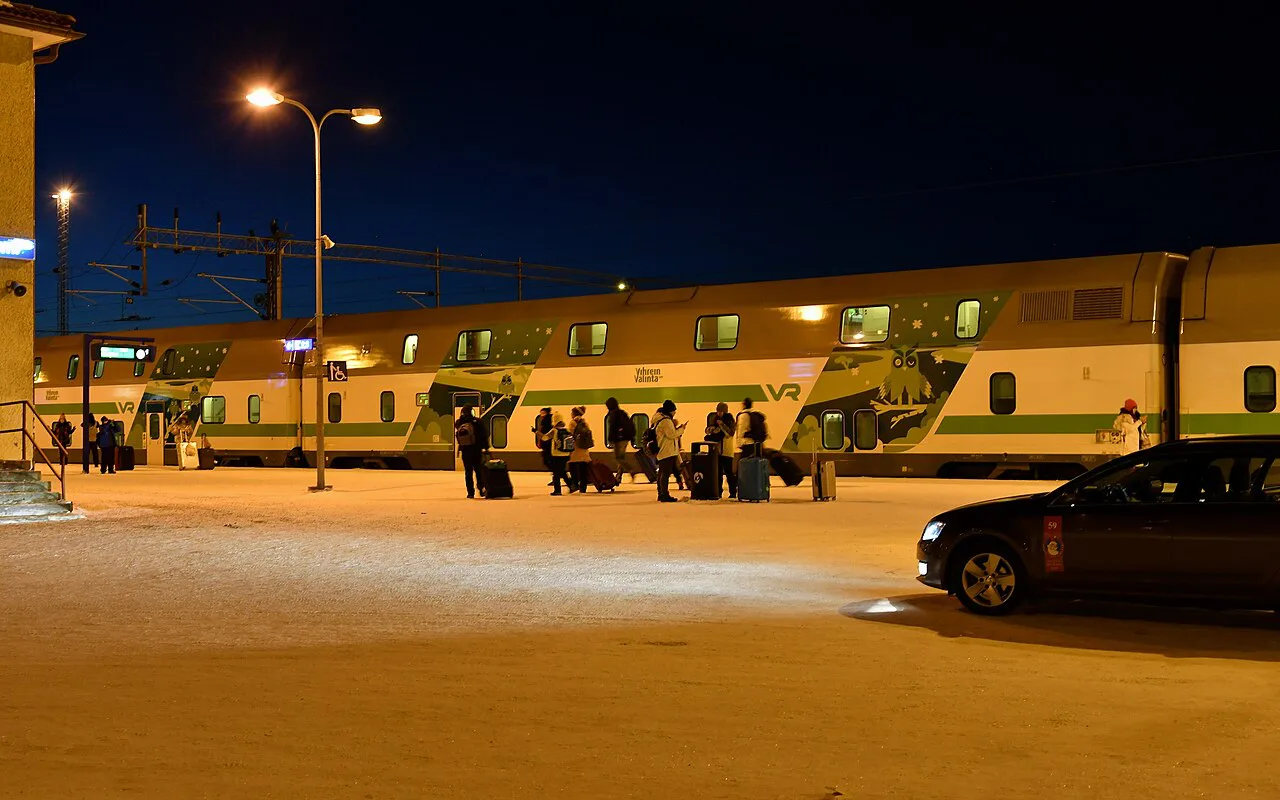 Sleeper train in Rovaniemi railway station
