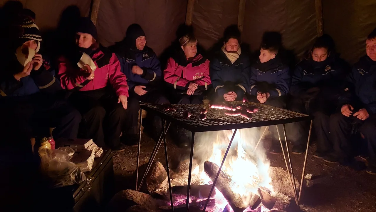 Lapland . In a traditional Kota, Rovaniemi