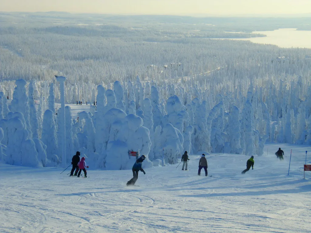 skiing in Ruka winter